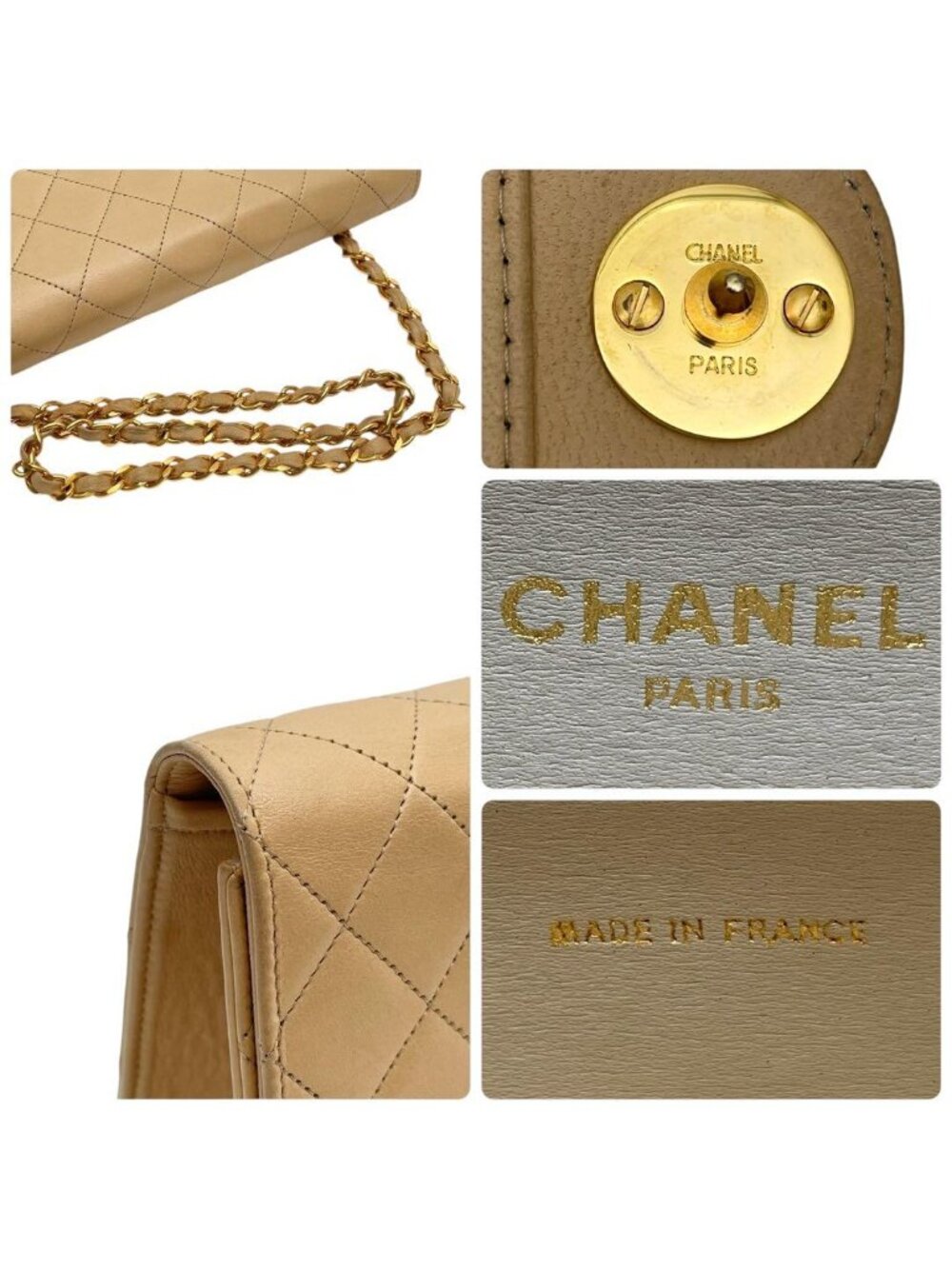 Chanel Lambskin Quilted Chain Shoulder Bag CC Logo - Picture 10 of 10